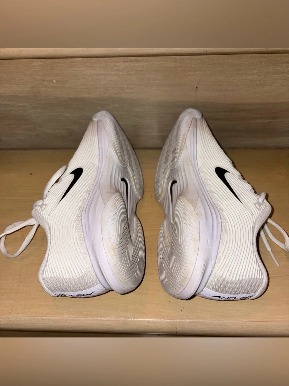 Nike vapor tennis White Sneakers with Black Swoosh Accent